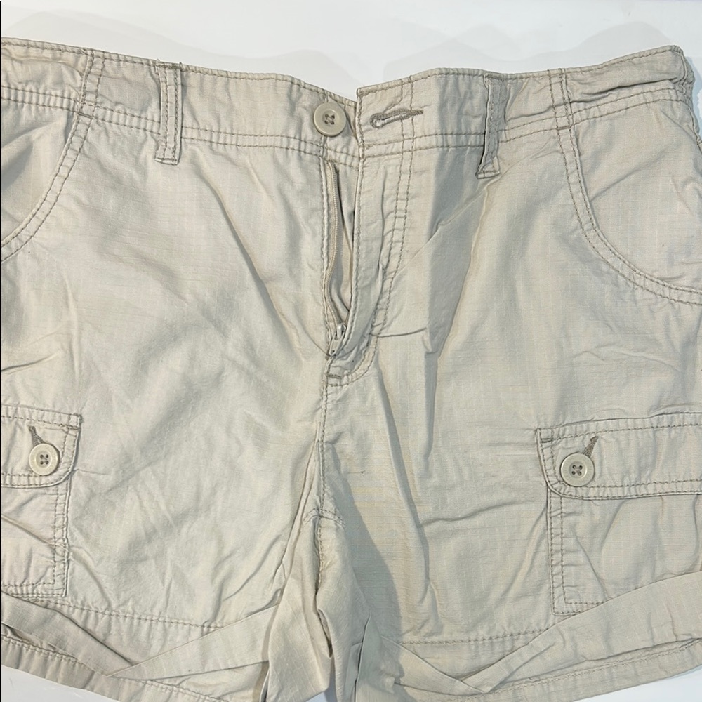 Faded Glory Tan Cargo Shorts Lightweight Cotton